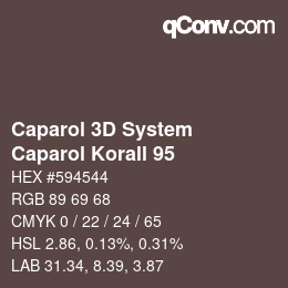 颜色代码: Caparol 3D System - Caparol Korall 95 | qconv.com