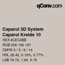 Code couleur: Caparol 3D System - Caparol Kreide 10 | qconv.com