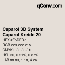 Color code: Caparol 3D System - Caparol Kreide 20 | qconv.com