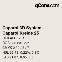 颜色代码: Caparol 3D System - Caparol Kreide 25 | qconv.com