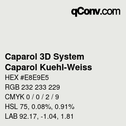 Farbcode: Caparol 3D System - Caparol Kuehl-Weiss | qconv.com