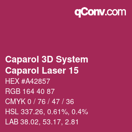 颜色代码: Caparol 3D System - Caparol Laser 15 | qconv.com