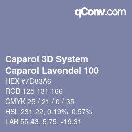 Color code: Caparol 3D System - Caparol Lavendel 100 | qconv.com