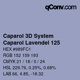 颜色代码: Caparol 3D System - Caparol Lavendel 125 | qconv.com