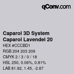 Color code: Caparol 3D System - Caparol Lavendel 20 | qconv.com