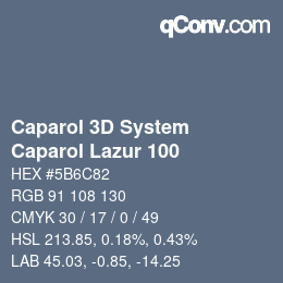 Color code: Caparol 3D System - Caparol Lazur 100 | qconv.com