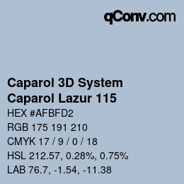 Color code: Caparol 3D System - Caparol Lazur 115 | qconv.com