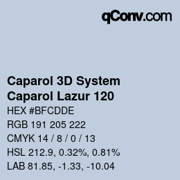 Código de color: Caparol 3D System - Caparol Lazur 120 | qconv.com