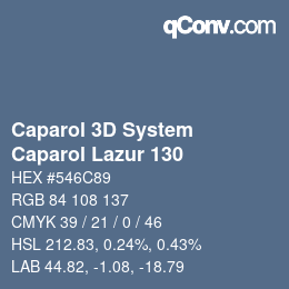 Color code: Caparol 3D System - Caparol Lazur 130 | qconv.com