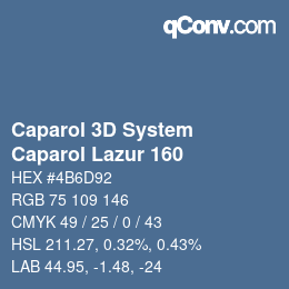 Color code: Caparol 3D System - Caparol Lazur 160 | qconv.com