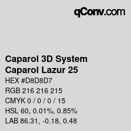 颜色代码: Caparol 3D System - Caparol Lazur 25 | qconv.com
