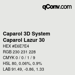 Código de color: Caparol 3D System - Caparol Lazur 30 | qconv.com