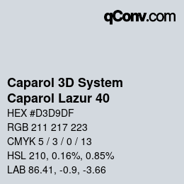 Color code: Caparol 3D System - Caparol Lazur 40 | qconv.com