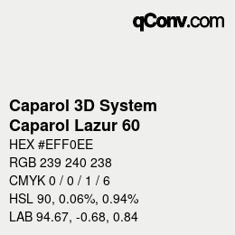 Code couleur: Caparol 3D System - Caparol Lazur 60 | qconv.com