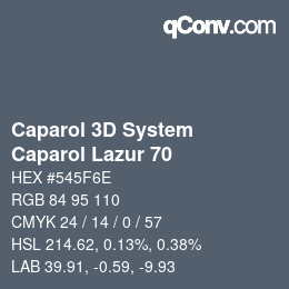 Color code: Caparol 3D System - Caparol Lazur 70 | qconv.com