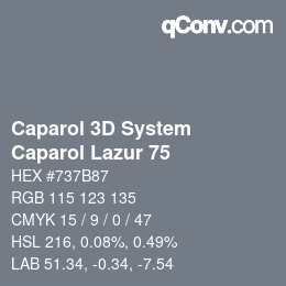 颜色代码: Caparol 3D System - Caparol Lazur 75 | qconv.com