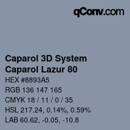 颜色代码: Caparol 3D System - Caparol Lazur 80 | qconv.com