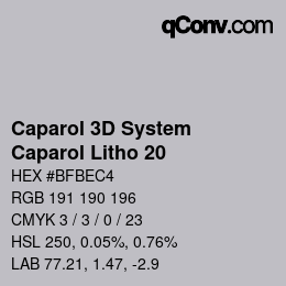 Color code: Caparol 3D System - Caparol Litho 20 | qconv.com