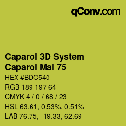 颜色代码: Caparol 3D System - Caparol Mai 75 | qconv.com