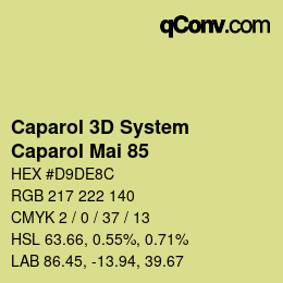 颜色代码: Caparol 3D System - Caparol Mai 85 | qconv.com