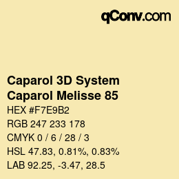 Code couleur: Caparol 3D System - Caparol Melisse 85 | qconv.com