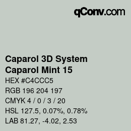 カラーコード: Caparol 3D System - Caparol Mint 15 | qconv.com