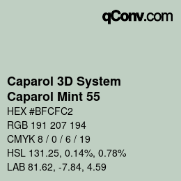 颜色代码: Caparol 3D System - Caparol Mint 55 | qconv.com