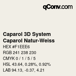 Código de color: Caparol 3D System - Caparol Natur-Weiss | qconv.com