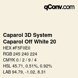 カラーコード: Caparol 3D System - Caparol Off White 20 | qconv.com