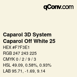 Código de color: Caparol 3D System - Caparol Off White 25 | qconv.com