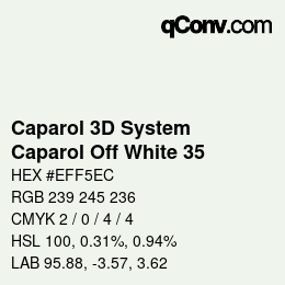 Código de color: Caparol 3D System - Caparol Off White 35 | qconv.com