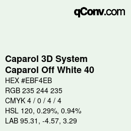 颜色代码: Caparol 3D System - Caparol Off White 40 | qconv.com