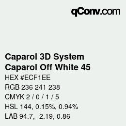 Código de color: Caparol 3D System - Caparol Off White 45 | qconv.com