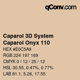 Color code: Caparol 3D System - Caparol Onyx 110 | qconv.com