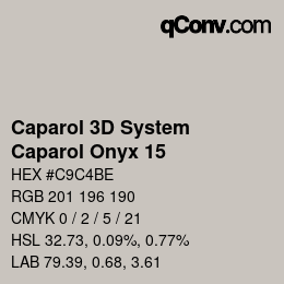 カラーコード: Caparol 3D System - Caparol Onyx 15 | qconv.com