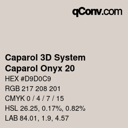 Code couleur: Caparol 3D System - Caparol Onyx 20 | qconv.com