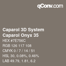 Color code: Caparol 3D System - Caparol Onyx 35 | qconv.com