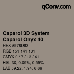 Code couleur: Caparol 3D System - Caparol Onyx 40 | qconv.com