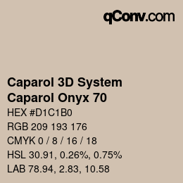 Code couleur: Caparol 3D System - Caparol Onyx 70 | qconv.com