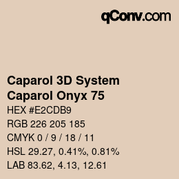 Color code: Caparol 3D System - Caparol Onyx 75 | qconv.com