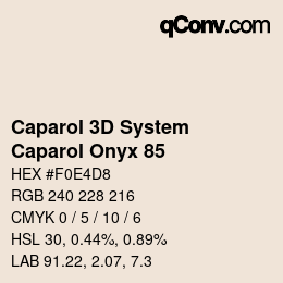 カラーコード: Caparol 3D System - Caparol Onyx 85 | qconv.com
