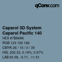 Color code: Caparol 3D System - Caparol Pacific 140 | qconv.com