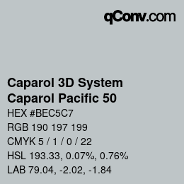 颜色代码: Caparol 3D System - Caparol Pacific 50 | qconv.com