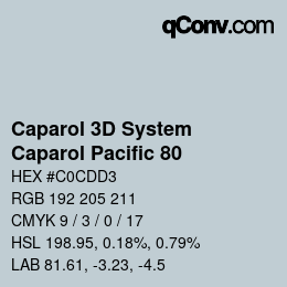 Color code: Caparol 3D System - Caparol Pacific 80 | qconv.com