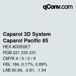 Color code: Caparol 3D System - Caparol Pacific 85 | qconv.com