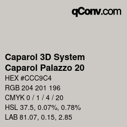 Color code: Caparol 3D System - Caparol Palazzo 20 | qconv.com