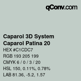 Color code: Caparol 3D System - Caparol Patina 20 | qconv.com