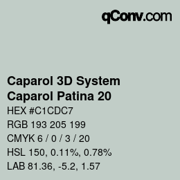 カラーコード: Caparol 3D System - Caparol Patina 20 | qconv.com