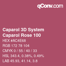 Code couleur: Caparol 3D System - Caparol Rose 100 | qconv.com