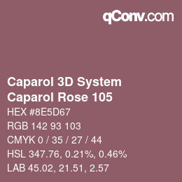 Code couleur: Caparol 3D System - Caparol Rose 105 | qconv.com